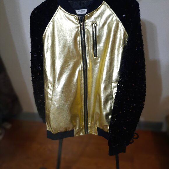 WELAKEN Sequin Bomber Jacket- size S/M NWOT - Picture 4 of 5
